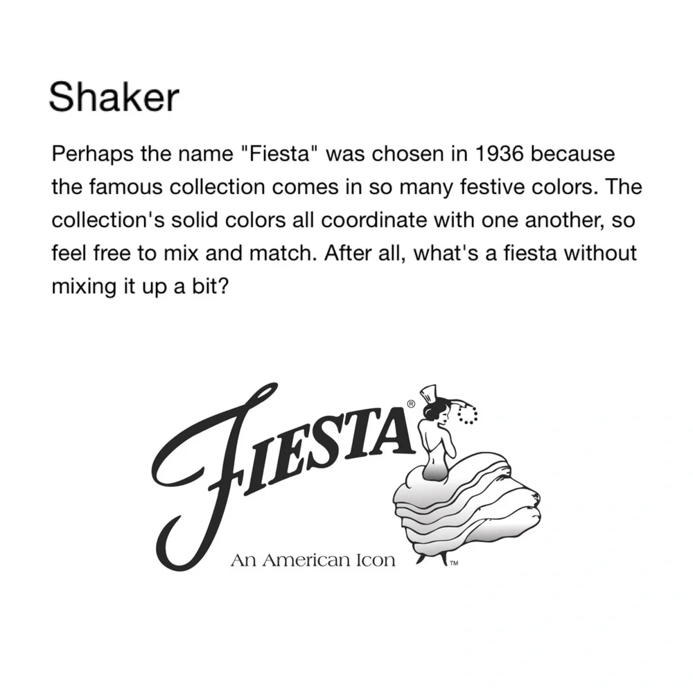 Fiesta Vintage Kitchen Shaker